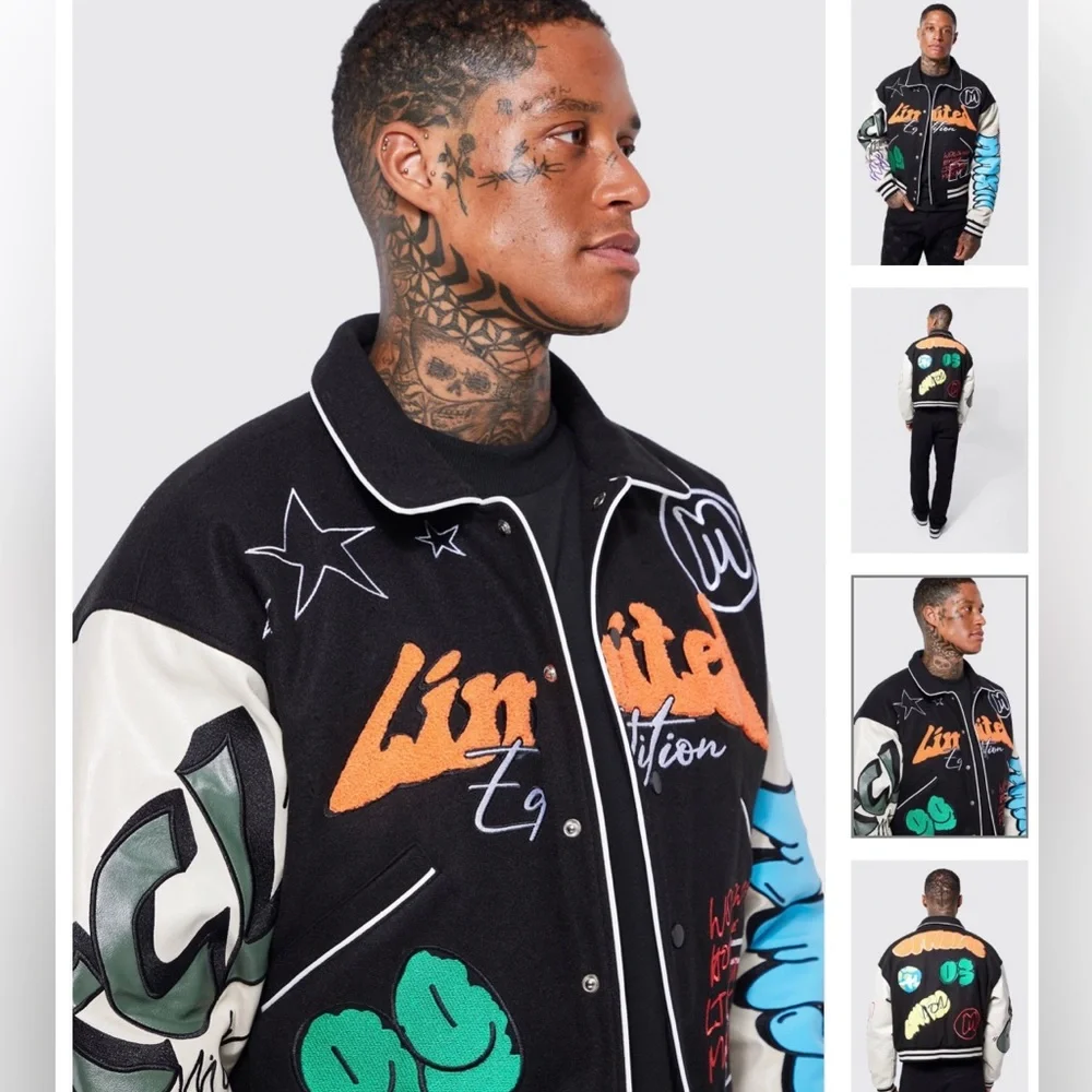 SOLD- Varsity Jacket - Graffiti Style - Picture 9 of 9